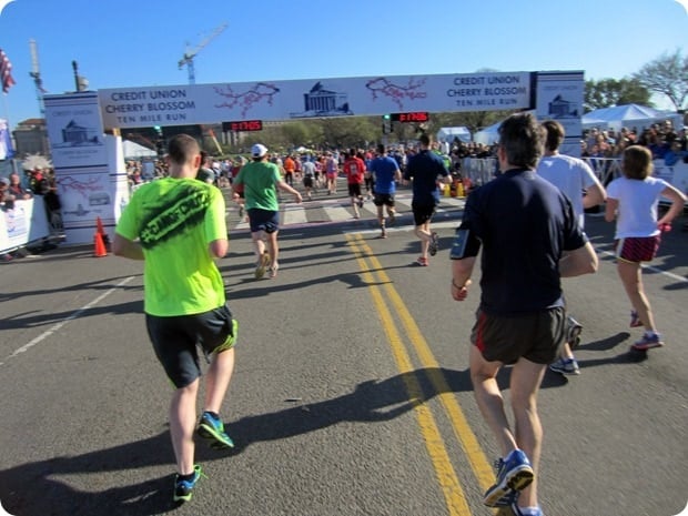 cherry blossom 10 miler finish line