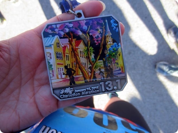 charleston half marathon race medal