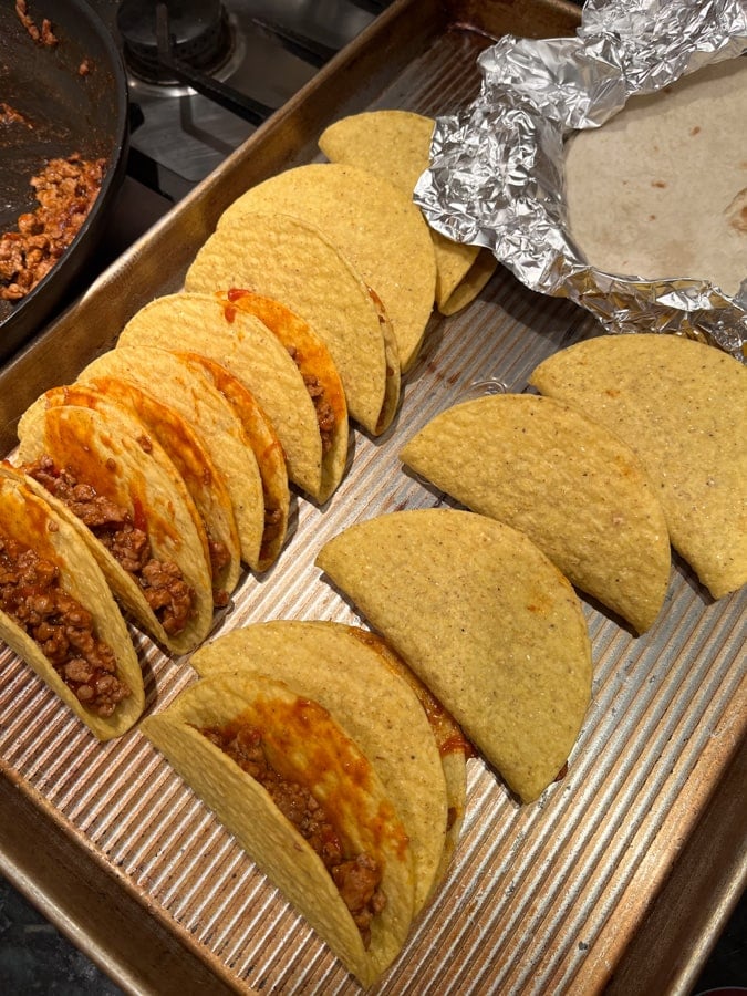 tacos on a sheet pan