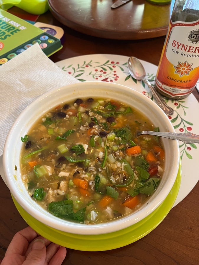 canned soup with added veggies