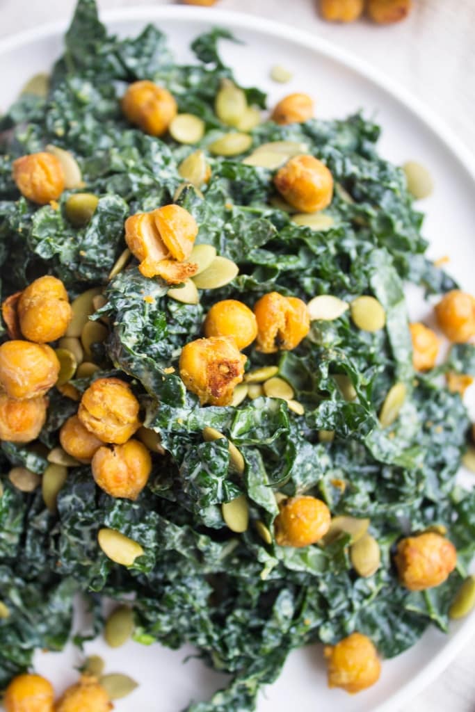 how to love veggies - vegan kale caesar salad
